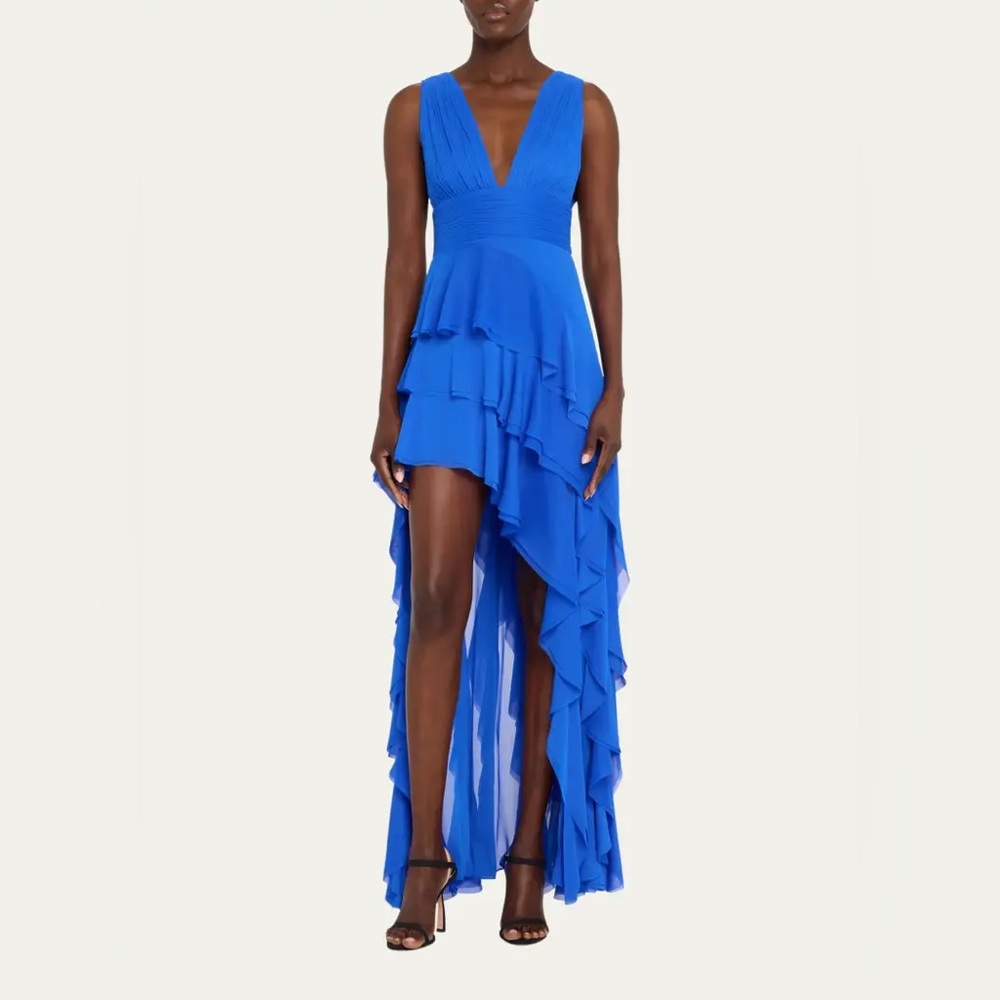 Alice & Olivia blue asymmetric dress